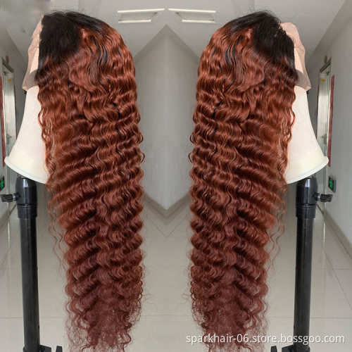 Vendor Wholesale 40Inch Deep Wave Brazilian Human Hair Lace Wig 4x4 13x4 13x6 Transparent HD Lace Frontal Closure Lace Front Wig